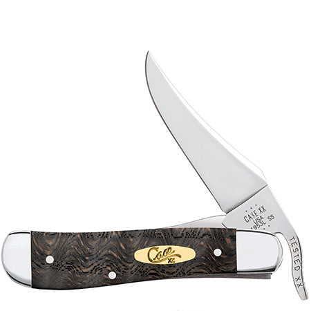 Case Knife Black Curly Oak Russlock 14002