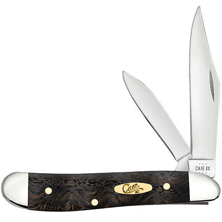 Case Knife Black Curly Oak Peanut 14005