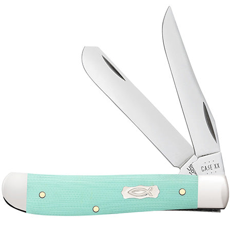 Case Knife Seafoam Green G10 Mini Trapper 18101