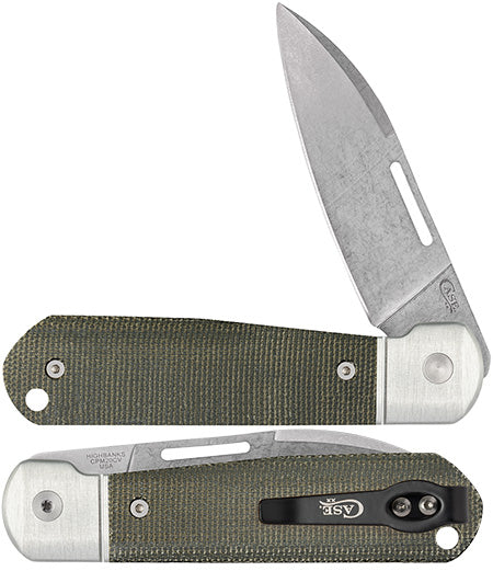 Case Knife Green Canvas Highbanks 42231