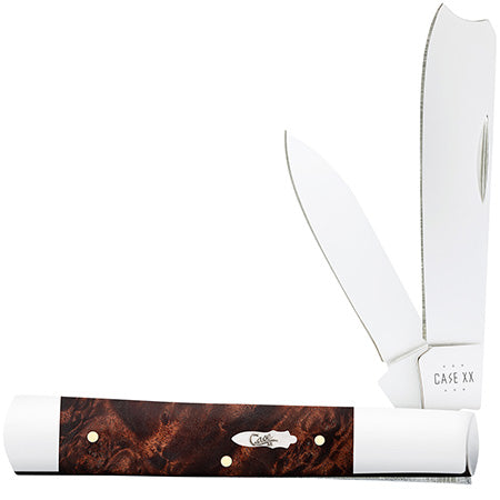 Case Knife Brown Maple Curl Wood Razor 64058