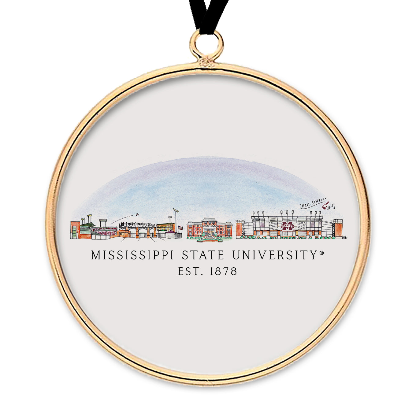 Mississippi State Skyline Ornament