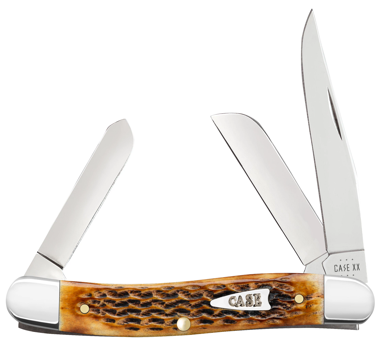 Case Knife Burnt Amber Bone Stockman 10778